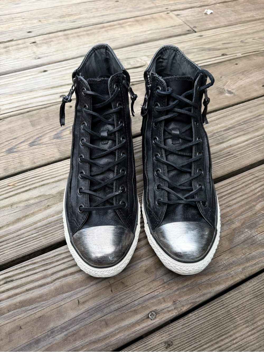 RARE Converse x John Varvatos Metal Toe Double Zip High Top Sneakers - Picture 2 of 14